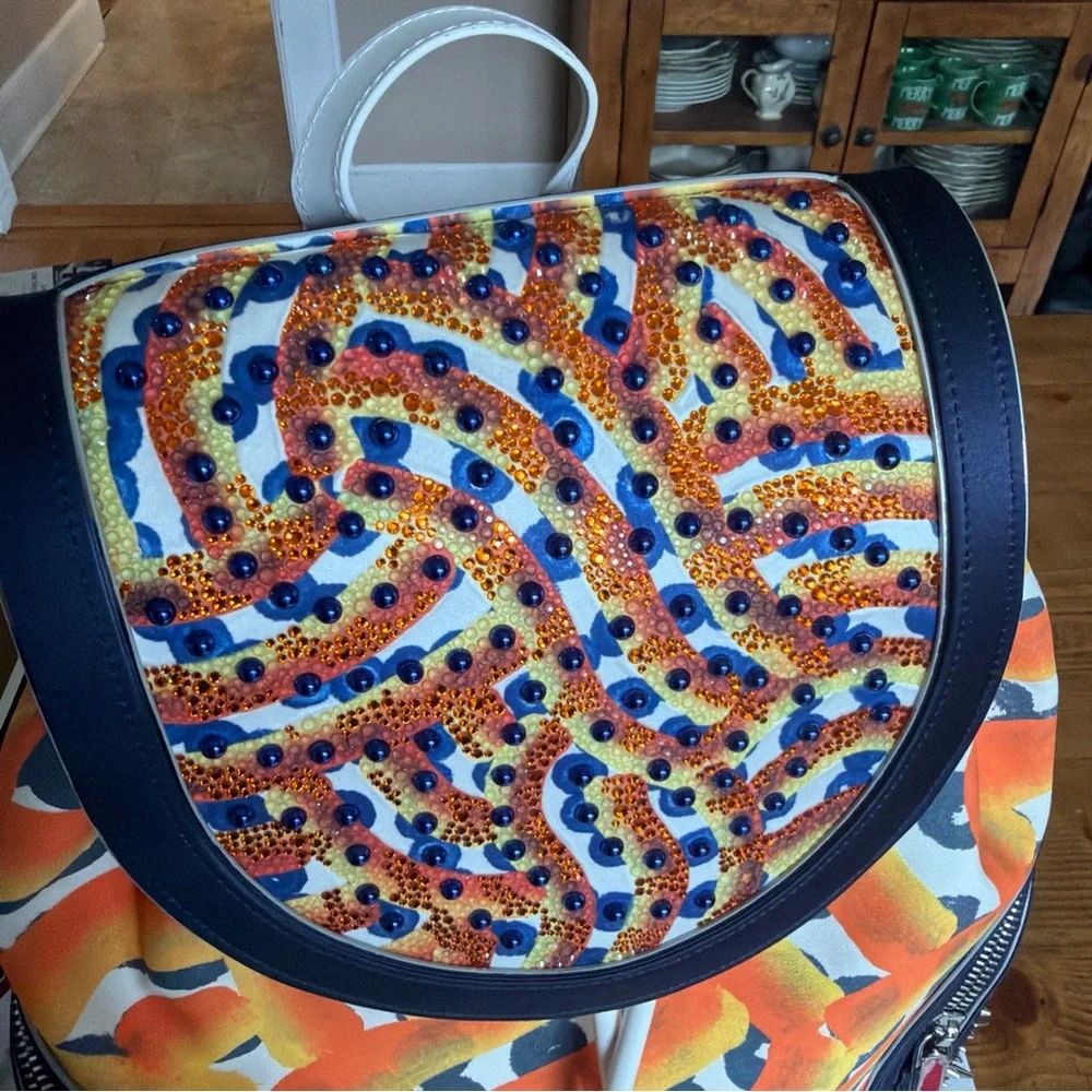 New Christian Louboutin Large Multicolor Spiked Backpack $5000